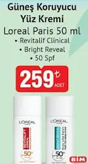 LOREAL PARİS GÜNEŞ KORUYUCU YÜZ KREMİ 50 ML 50 SPF